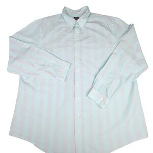 Brooks Brothers 1818 Original Polo Shirt Mens 2XLT Blue Striped Cotton